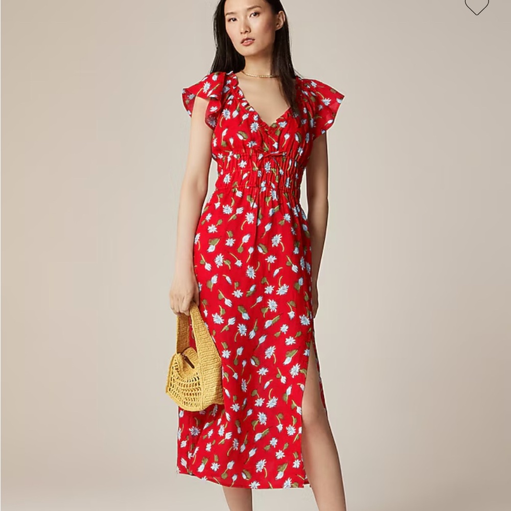 NWT JCrew red midi dress